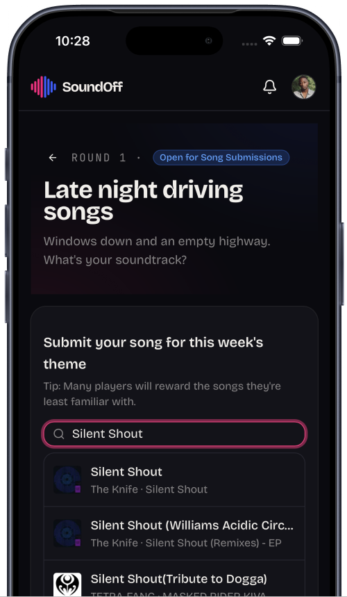 A SoundOff league running on Apple Music