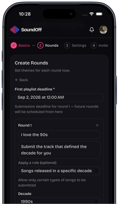 Creating a themed round in SoundOff